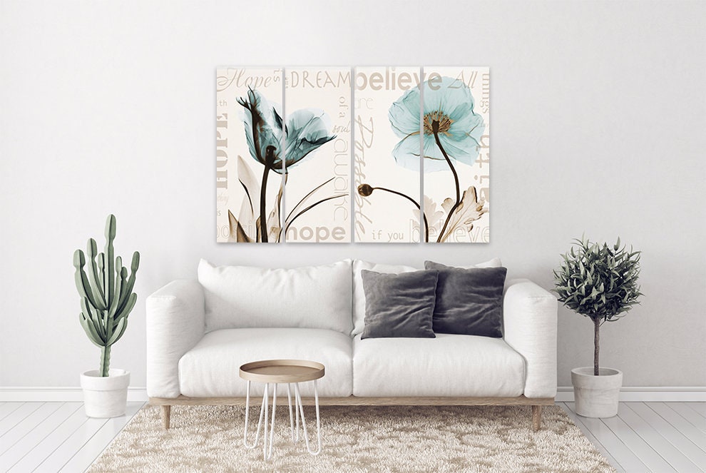Wandkunst Boho Blumen Botanische Gemälde Blumen Wandkunst Gemälde auf Leinwand Wohnwand Dekor Leinwandgemälde extra große Wandkunst