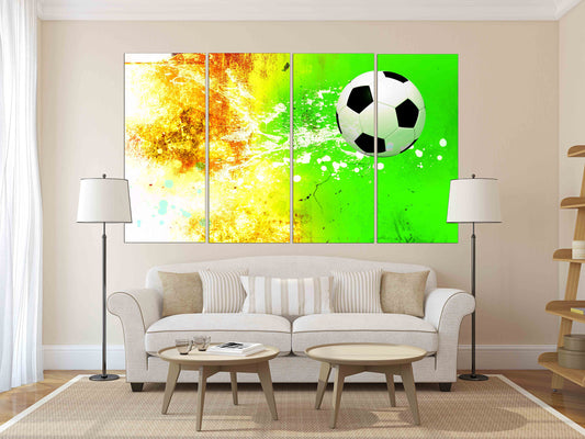 Fußball-Kunst, Fußball-Wandkunst, American Football, Sport-Wandkunst, große abstrakte Kunst, große Leinwandkunst, Fußball-Wandkunst, Fußballspieler-Geschenk