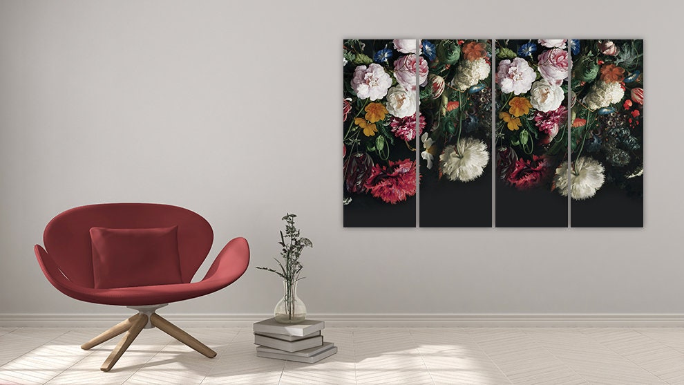 Pfingstrose Wandkunst Blumen Wandkunst Gemälde auf Leinwand, Wohnwanddekoration, Leinwandgemälde 3-teilige Wandkunst 5-teilige Leinwand Blumen Leinwand
