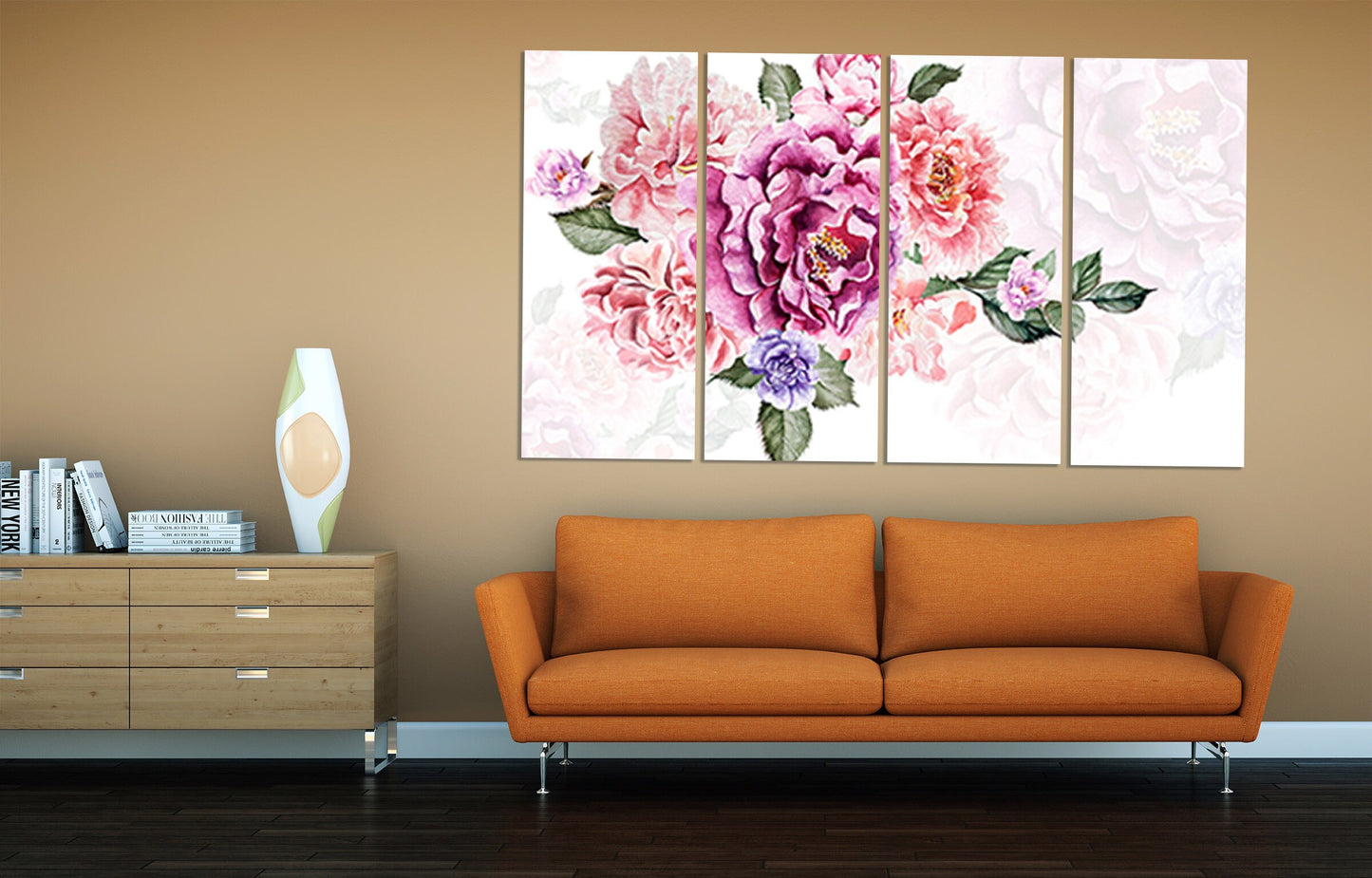 Wandkunst Boho Blumen, Botanische Gemälde, Blumen Wandkunst Gemälde auf Leinwand, Blumenstrauß Wandkunst, Boho Blumen Druck