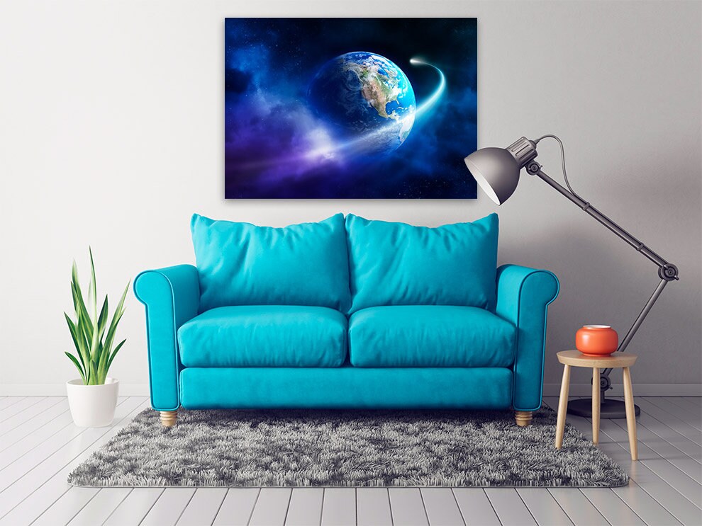 Сosmos Wandkunst Gemälde auf Leinwand Weltraum Dekor Home Wand Dekor Leinwand Malerei Schlafzimmer Wand Dekor Mond Multi Panel Wandkunst