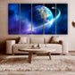 Сosmos Wandkunst Gemälde auf Leinwand Weltraum Dekor Home Wand Dekor Leinwand Malerei Schlafzimmer Wand Dekor Mond Multi Panel Wandkunst