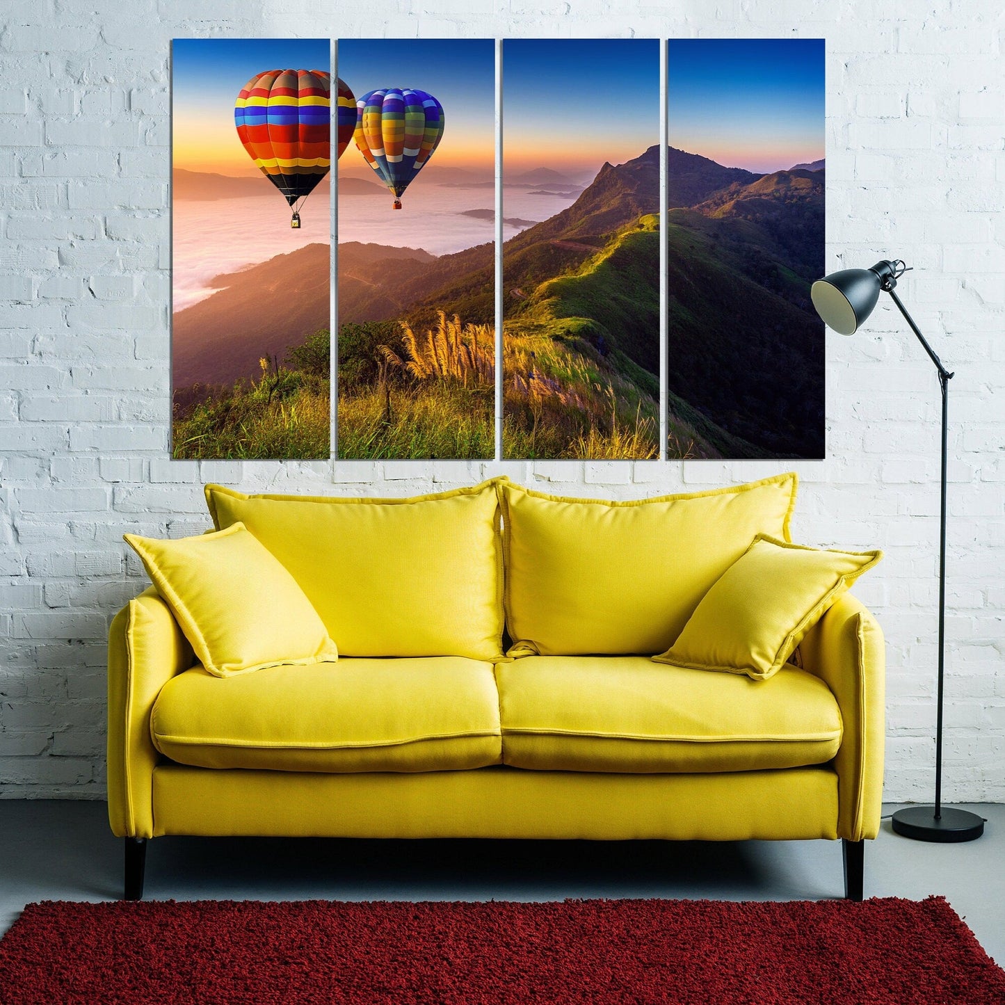 Landschaft Wanddekoration Natur Wandkunst Gemälde auf Leinwand Bauernhaus Wanddekoration Home Wanddekoration Leinwandgemälde Ballon Wandkunst
