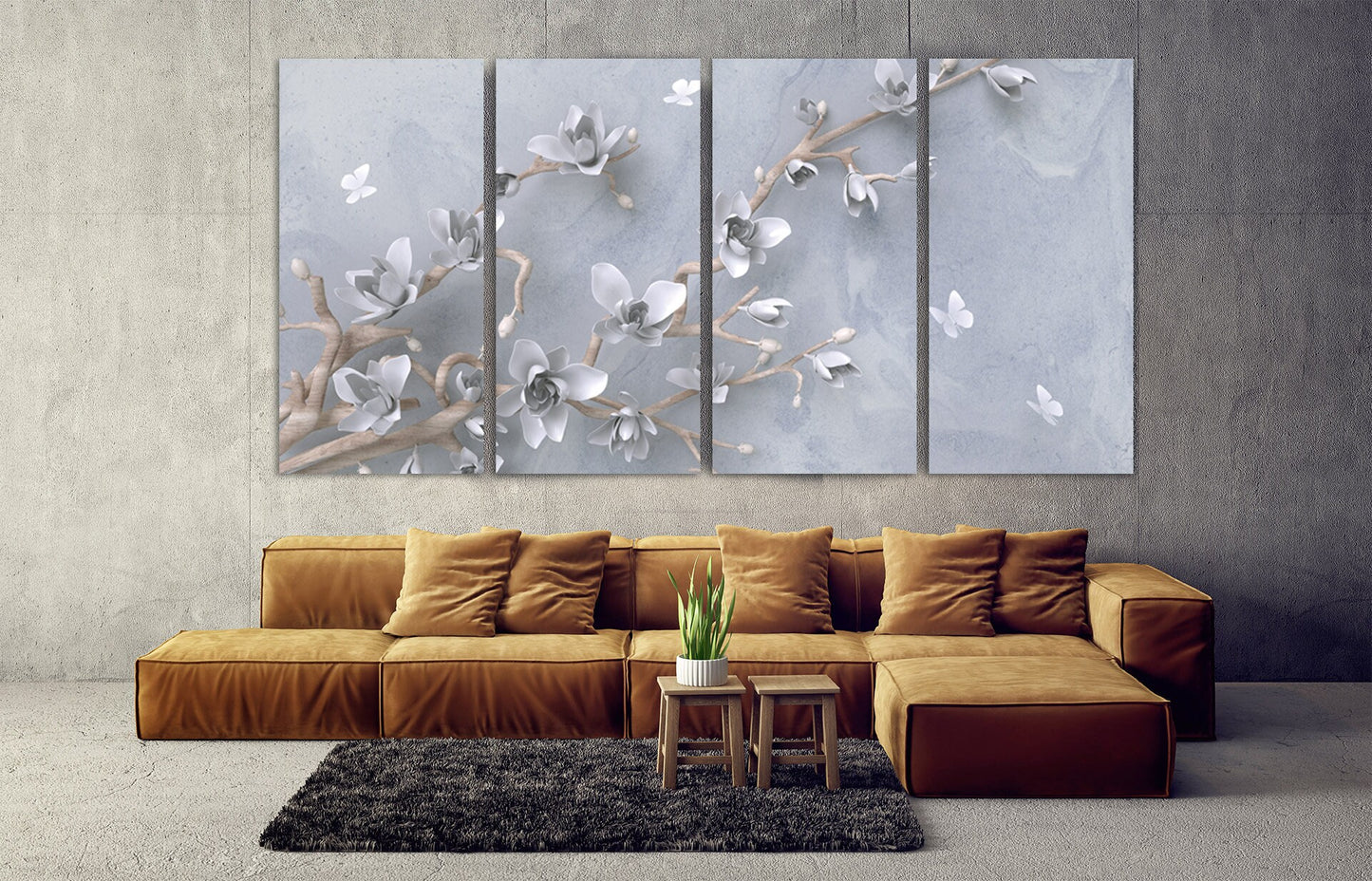 Sakura Wandkunst-Deko, Blumen-Wandkunst, Boho-Wandkunst, asiatische Wandkunst, extra große Wandkunst, florale Leinwand-Wandkunst, Boho-Raumdekor