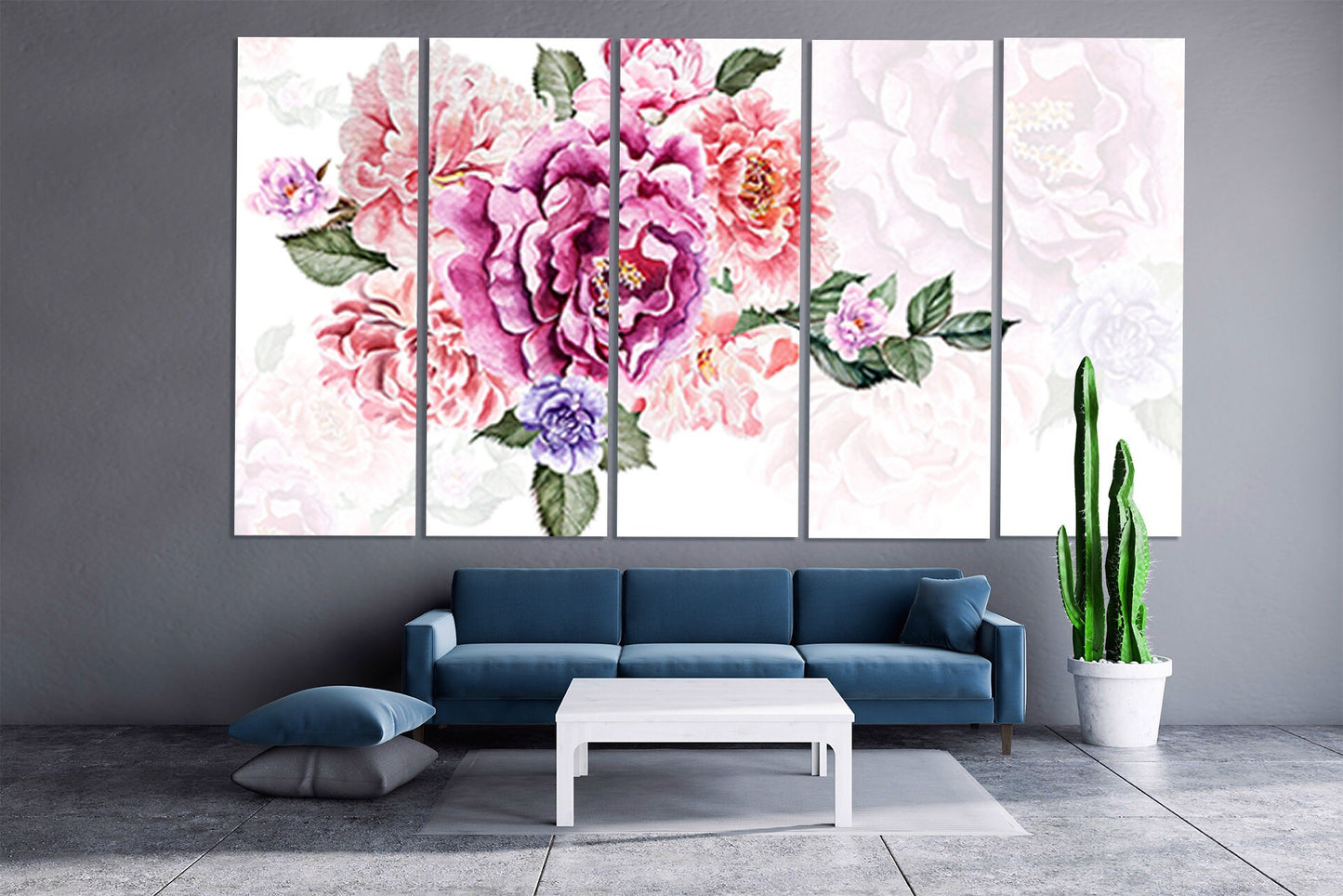 Wandkunst Boho Blumen, Botanische Gemälde, Blumen Wandkunst Gemälde auf Leinwand, Blumenstrauß Wandkunst, Boho Blumen Druck