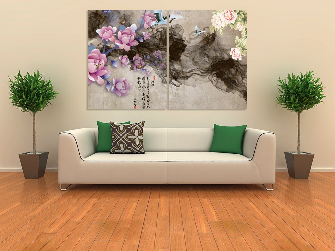 Druckbare Wandkunst abstrakte Blume, abstrakte Malerei, Wohndekor-Geschenk, Leinwandkunst abstrakt, mehrteilige Wandkunst, zeitgenössische Kunst