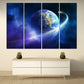 Сosmos Wandkunst Gemälde auf Leinwand Weltraum Dekor Home Wand Dekor Leinwand Malerei Schlafzimmer Wand Dekor Mond Multi Panel Wandkunst