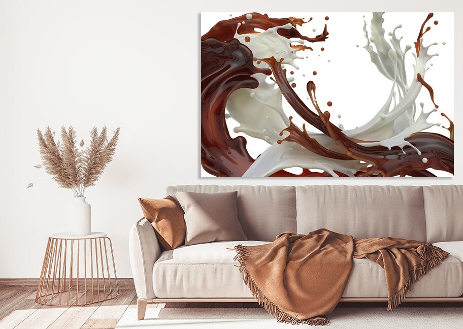 Kaffeewandkunst Küchenwanddekor Rustikales Wanddekor Küchenwandkunst Küchenleinwand Extra große Wandkunst Mehrteilige Wandkunst