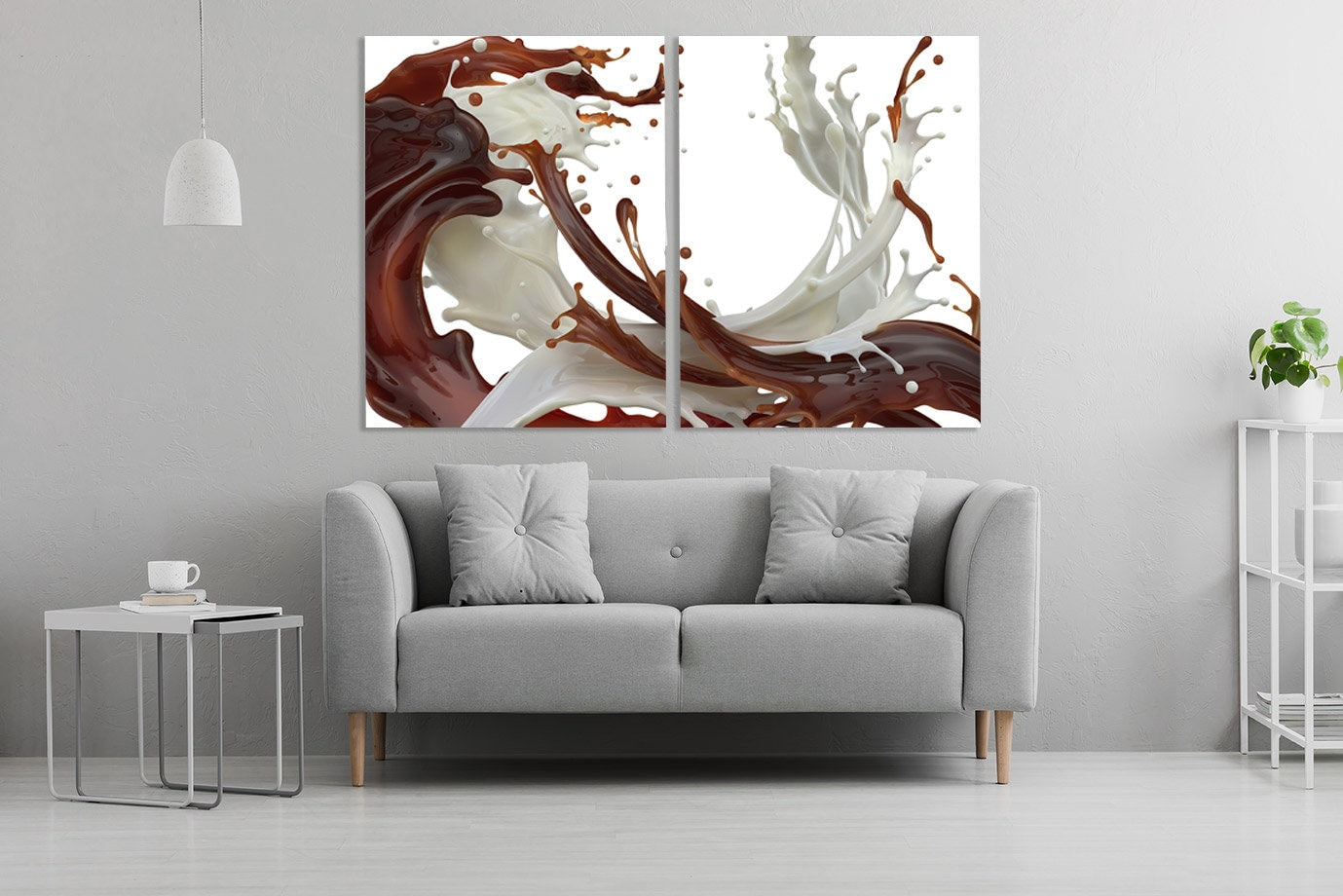 Kaffeewandkunst Küchenwanddekor Rustikales Wanddekor Küchenwandkunst Küchenleinwand Extra große Wandkunst Mehrteilige Wandkunst