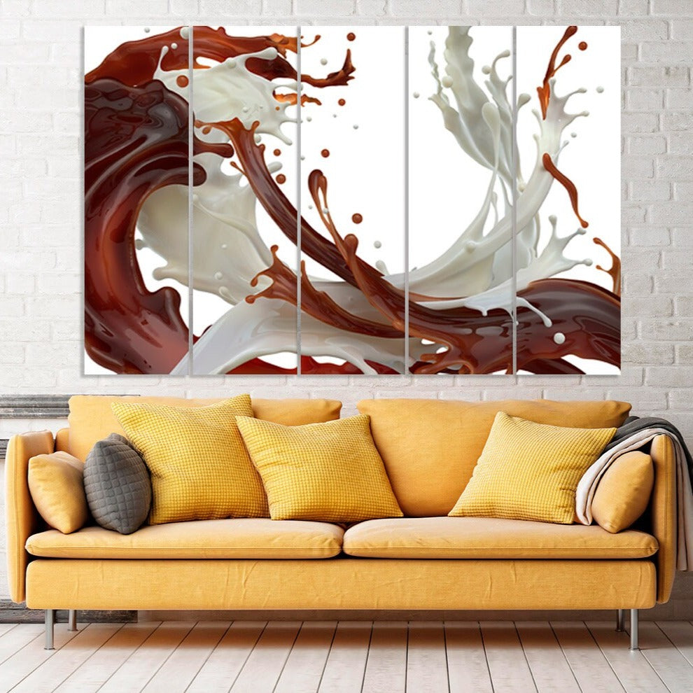 Kaffeewandkunst Küchenwanddekor Rustikales Wanddekor Küchenwandkunst Küchenleinwand Extra große Wandkunst Mehrteilige Wandkunst