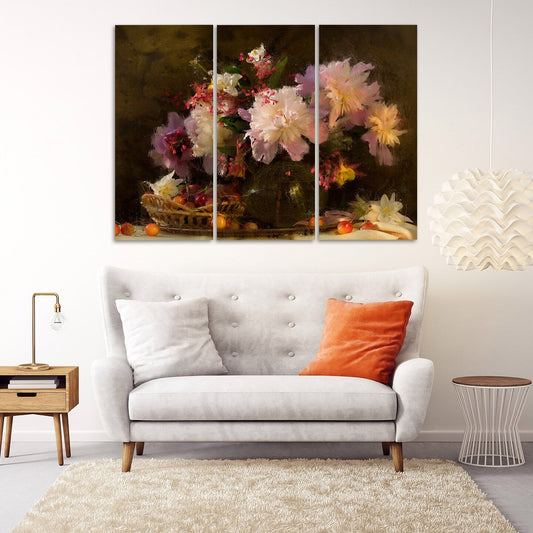 Ölgemälde Blumen Vintage Gemälde auf Leinwand florale Wandkunst Botanische Gemälde Blumen Wanddekoration extra große Multipanel Wandkunst