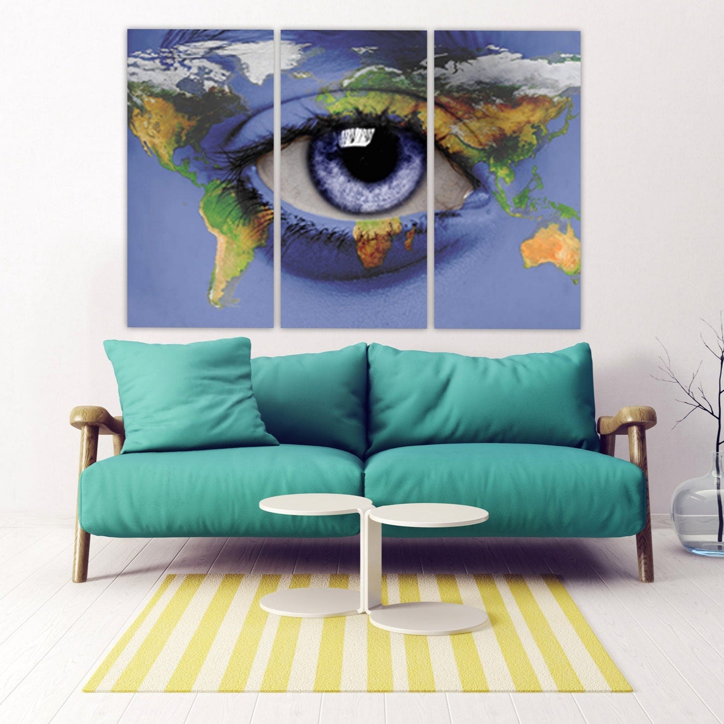 Blaues Auge Gemälde Weltkarte Wandkunst Home Wand Dekor Leinwand Gemälde extra große Wandkunst Weltkarte der Welt Wandkunst