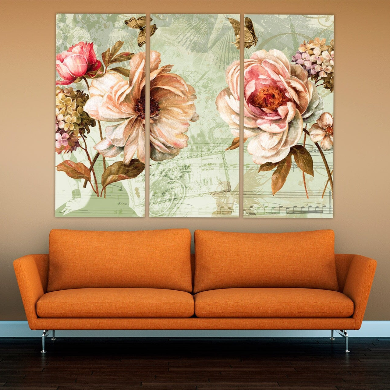 Wandkunst Boho Blumen, Botanische Gemälde, Blumen Wandkunst Gemälde auf Leinwand, Blumenstrauß Wandkunst, Boho Blumen Druck