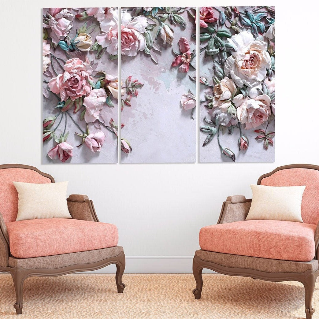 Boho Blumen Wandkunst Botanische Gemälde Blumen Gemälde auf Leinwand Wohndekoration Leinwandgemälde Geschenk zur Wohnungserwärmung