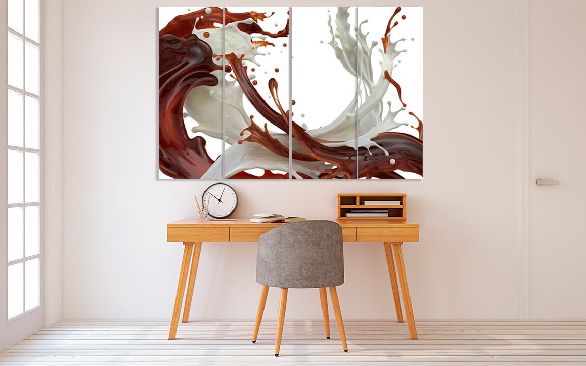 Kaffeewandkunst Küchenwanddekor Rustikales Wanddekor Küchenwandkunst Küchenleinwand Extra große Wandkunst Mehrteilige Wandkunst