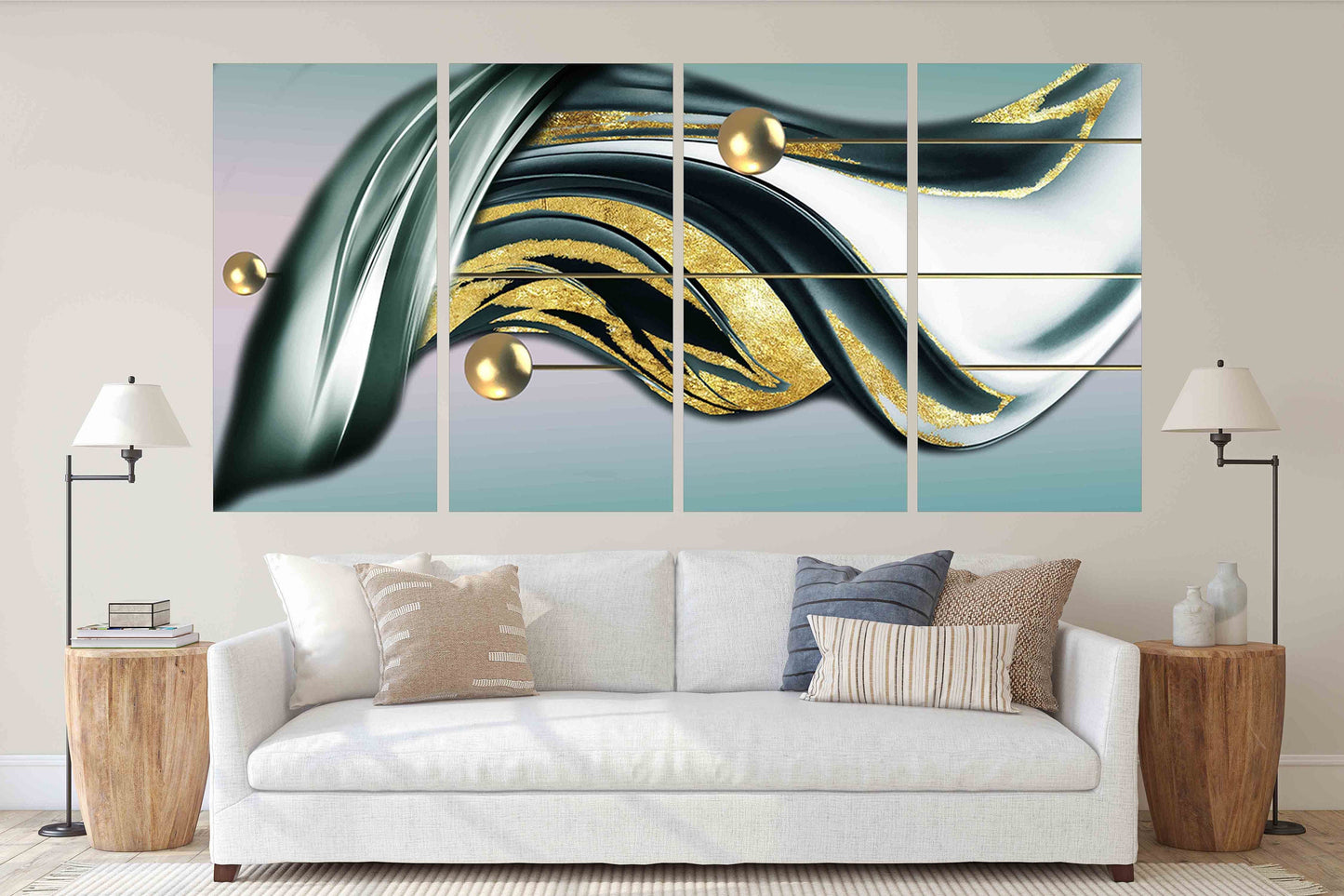 Moderne abstrakte Kunst, abstrakter Druck, mehrteilige Leinwand, Wanddekoration für Räume, abstrakte Wandkunst, abstraktes Gemälde, extragroße Wandkunst