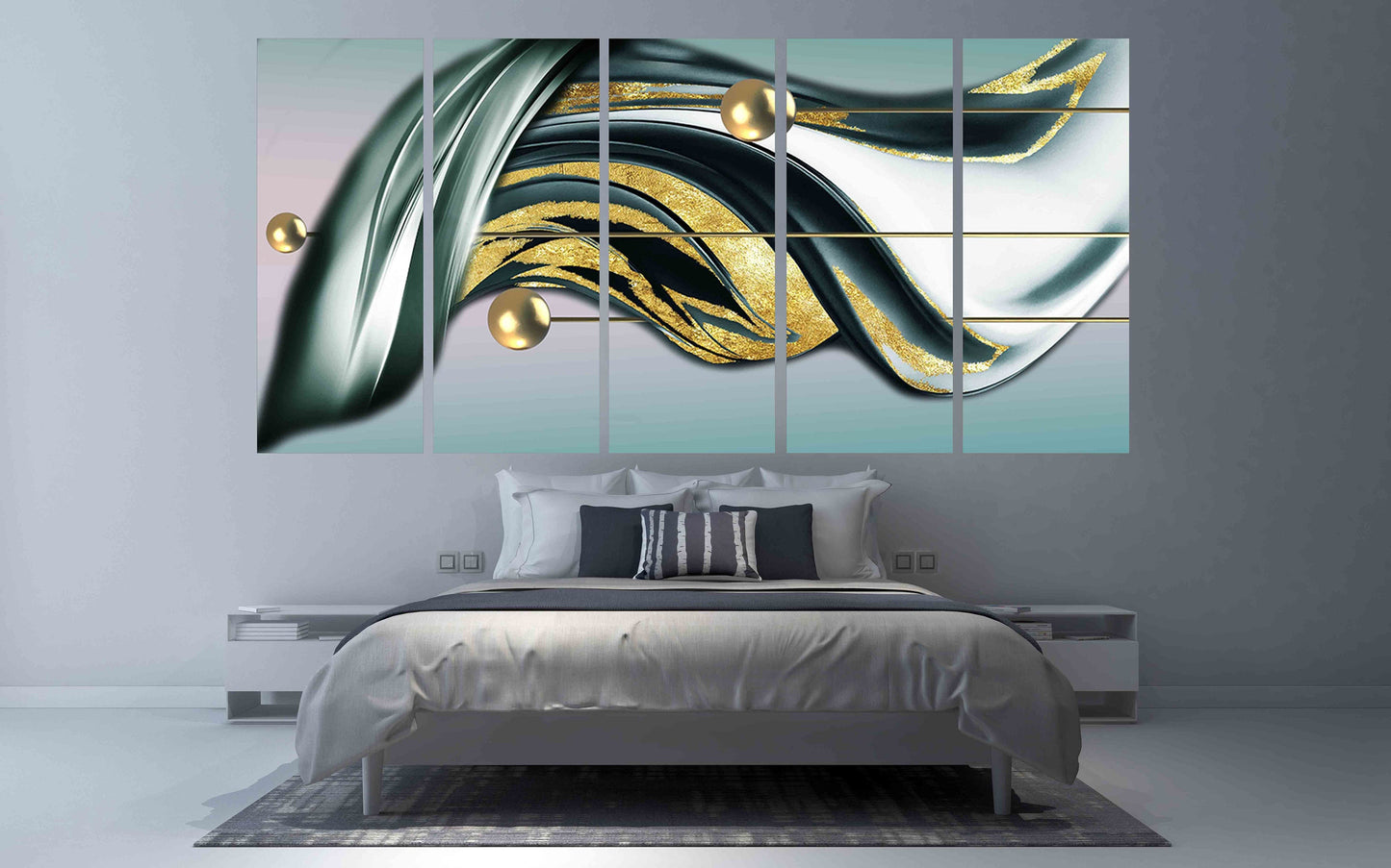 Moderne abstrakte Kunst, abstrakter Druck, mehrteilige Leinwand, Wanddekoration für Räume, abstrakte Wandkunst, abstraktes Gemälde, extragroße Wandkunst