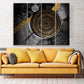 Schwarz-goldene abstrakte Wandkunst-Sets von 4 abstrakten Wandkunstgemälden auf Leinwand, Wohnwanddekor, Leinwandgemälde, moderne abstrakte Kunst