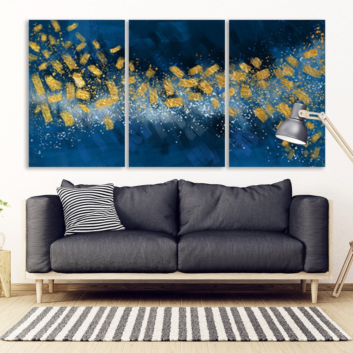 Großes gerahmtes abstraktes Wandbild, moderne abstrakte Kunst, mehrteilige Leinwand, abstrakte Wandkunst, abstrakte Malerei, extra große Wandkunst