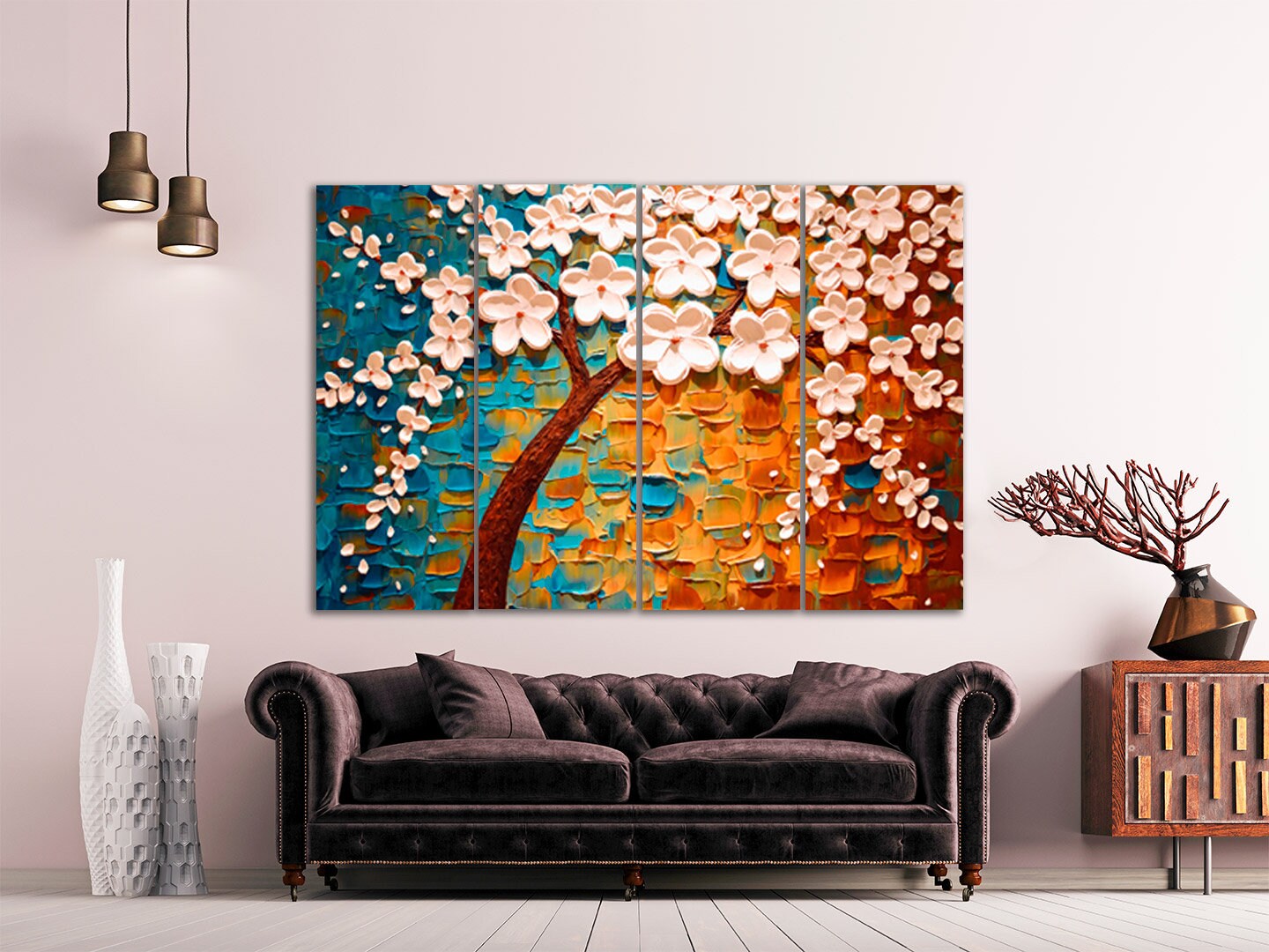 Sakura Bonsai Baum Sakura Blüten Florale Wandkunst japanische Wandkunst Leinwand japanische Drucke Wandkunst asiatische Wandkunst riesige Wandkunst