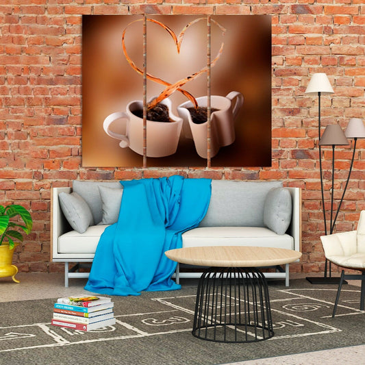 Kaffeetasse Kunstdruck Küche Rustikale Wand Kaffee Dekor Extra große Wandkunst Multi Panel Leinwand Gemälde Kaffeeliebhaber Geschenk