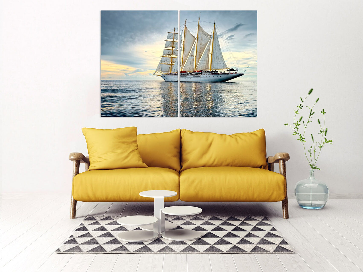 Meereslandschaft Gemälde Scharlachrote Hexe Druck extra groß Multi Panel hellblau Wandkunst Meer Büro Schlafzimmer Küche Wanddekoration Einweihungsgeschenk