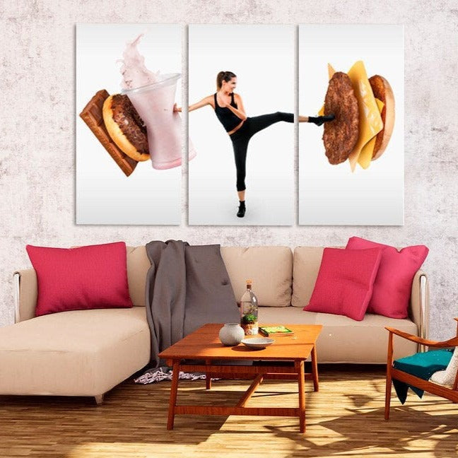 Fitness Wandtattoa Sportler Geschenke Sport extra groß Multi Wandkunst Schlafzimmer Wohnzimmer Büro Wanddeko druckbares Wandkunst Set