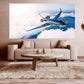 Personalisiertes Flugzeug Wandkunst Wolken Gemälde extra groß Multi Panel hell himmelblau Wandkunst Meer Schlafzimmer Küche Wanddekoration Geschenk zur Wohnungserwärmung