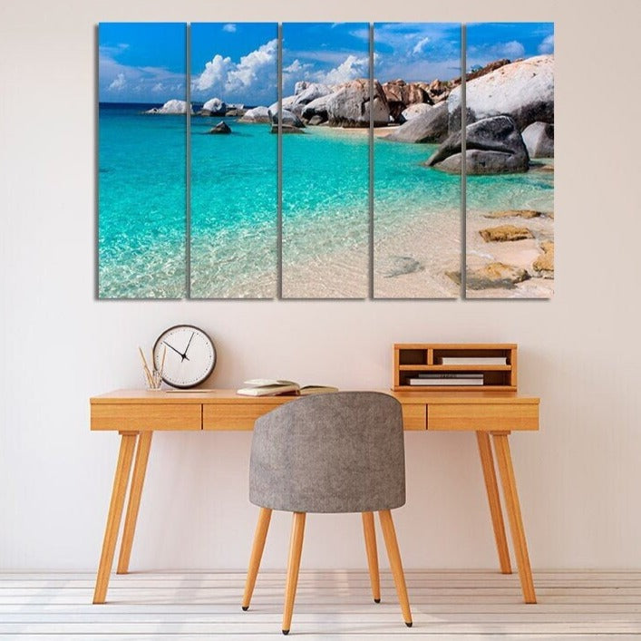 Meereslandschaft Natur Wandkunst Gemälde auf Leinwand Anime Drucke Sonne Meer Sand Meer Küste Drucke Strand Wand Dekor Leinwand Gemälde