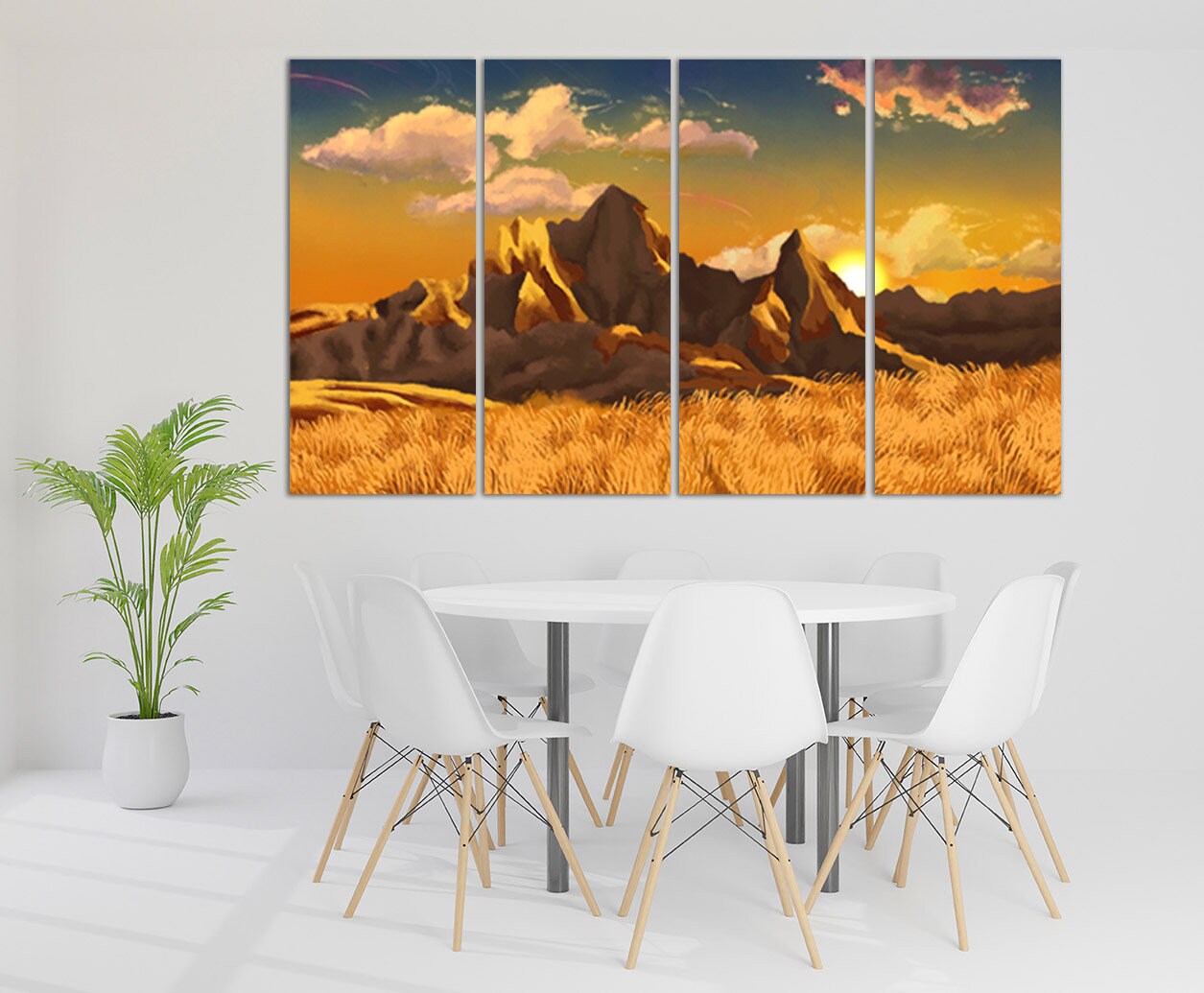 Berge Wandkunst Landschaftsgemälde auf Leinwand Naturdrucke Wohnschlafzimmer Wanddekoration extra großes mehrteiliges Leinwandgemälde