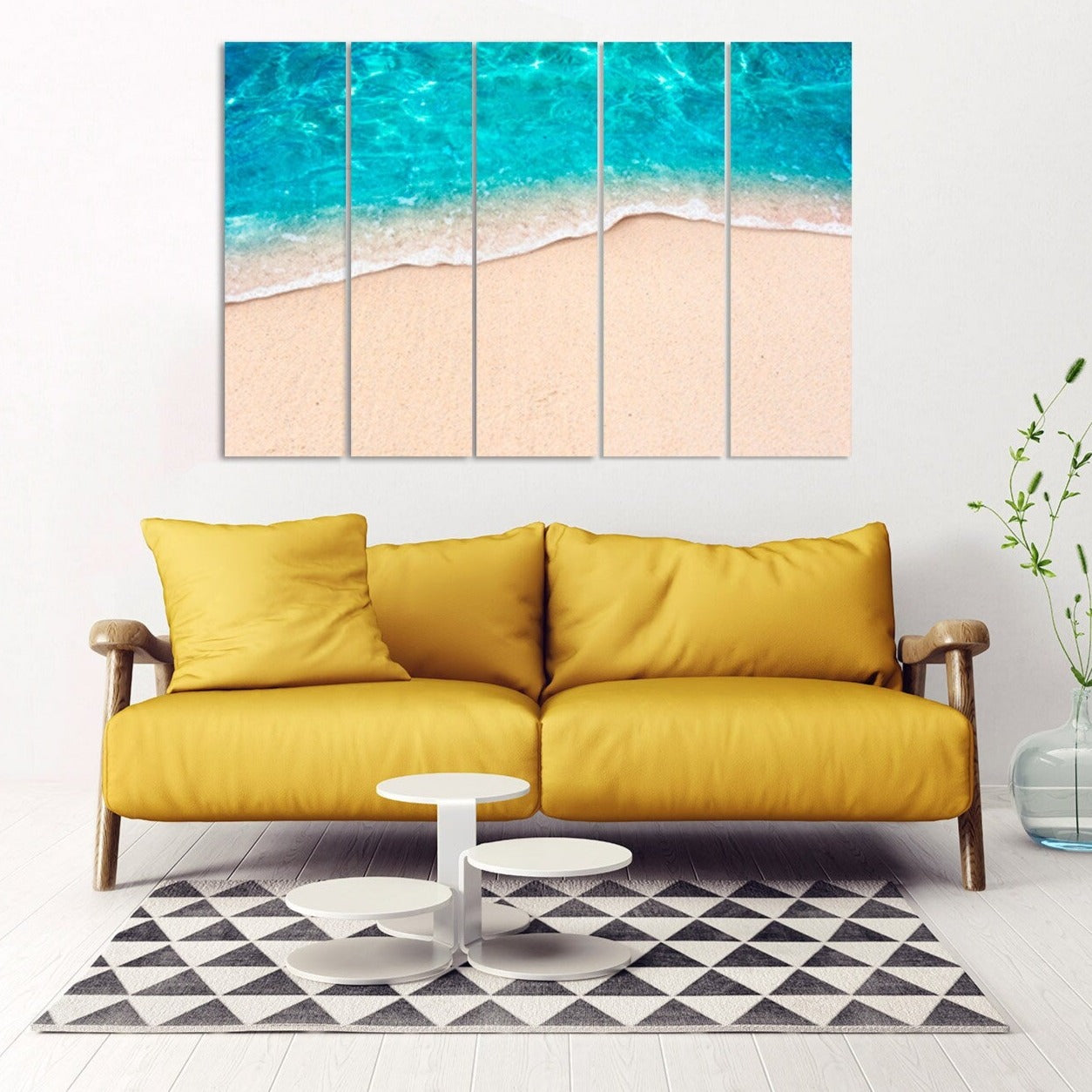 Meereslandschaft Gemälde Strand Wanddekoration Extra große Wandkunst Blaue Drucke Wandkunst Schlafzimmer Wanddekoration Leinwanddrucke Wandkunst