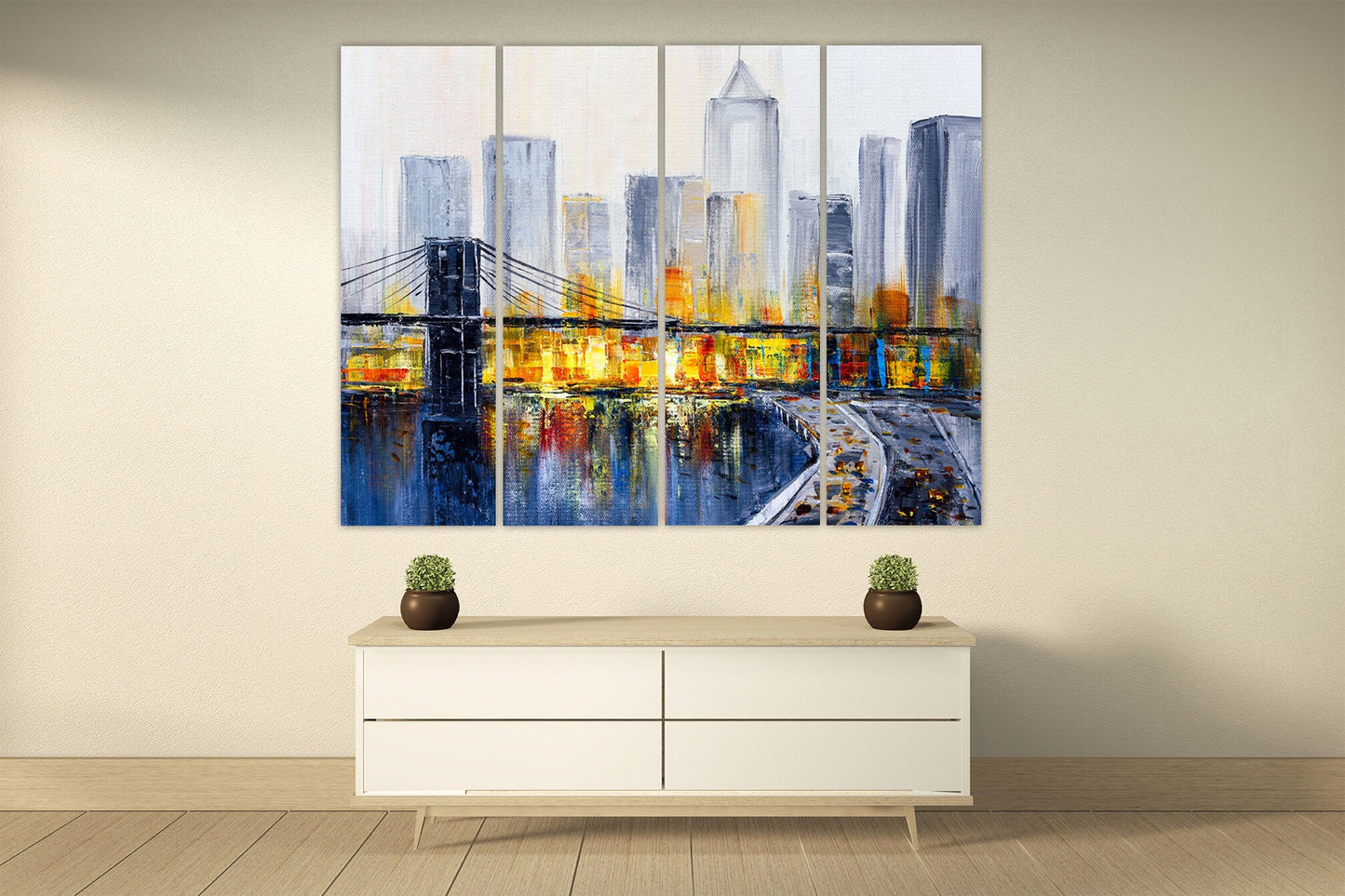 Brooklyn Bridge Druck New York City extra großes mehrteiliges Wandbild American Bridge Home Wanddekoration gerahmter Kunstdruck Leinwand Ölgemälde