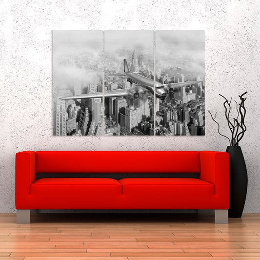 Personalisiertes Flugzeug Wandkunst Wolken Gemälde extra groß Multi Panel hell himmelblau Wandkunst Meer Schlafzimmer Küche Wanddekoration Geschenk zur Wohnungserwärmung