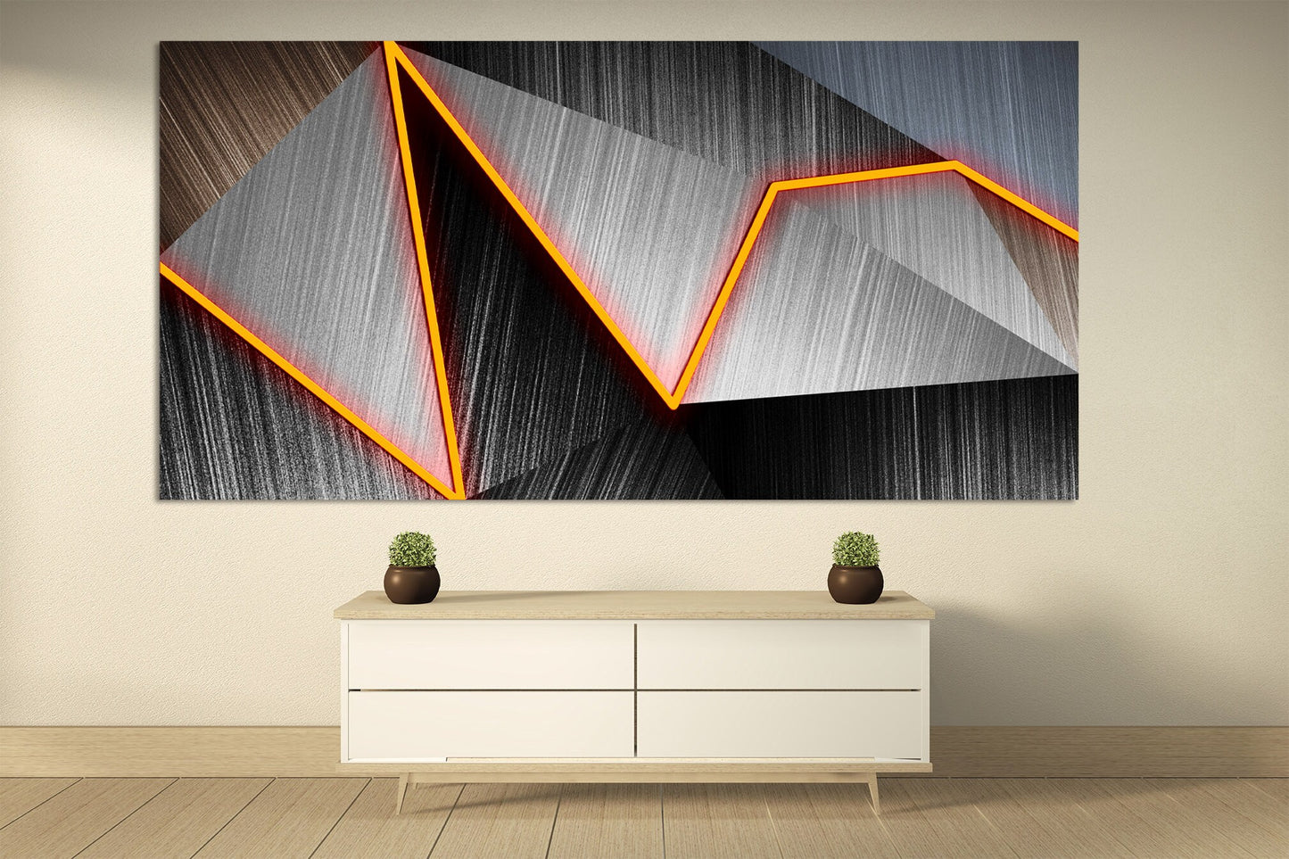 Geometrische Wandkunst Abstrakter Druck gerahmtes Leinwandgemälde Home Wanddekoration Riesige Multi-Panel-Wandkunst Dunkle große Wandkunst