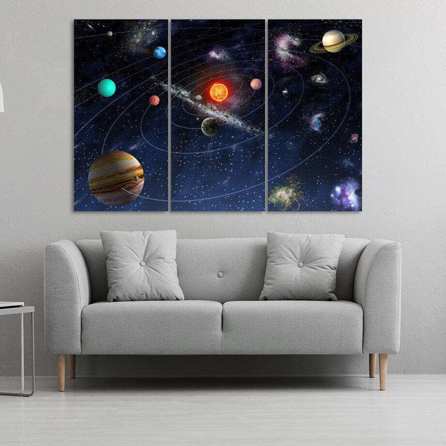Weltraum-Wandbild, Planeten-Poster, Сosmos, mehrteiliges Wandbild auf Leinwand, Wanddekoration für das äußere Schlafzimmer, Fantasy-Kunst
