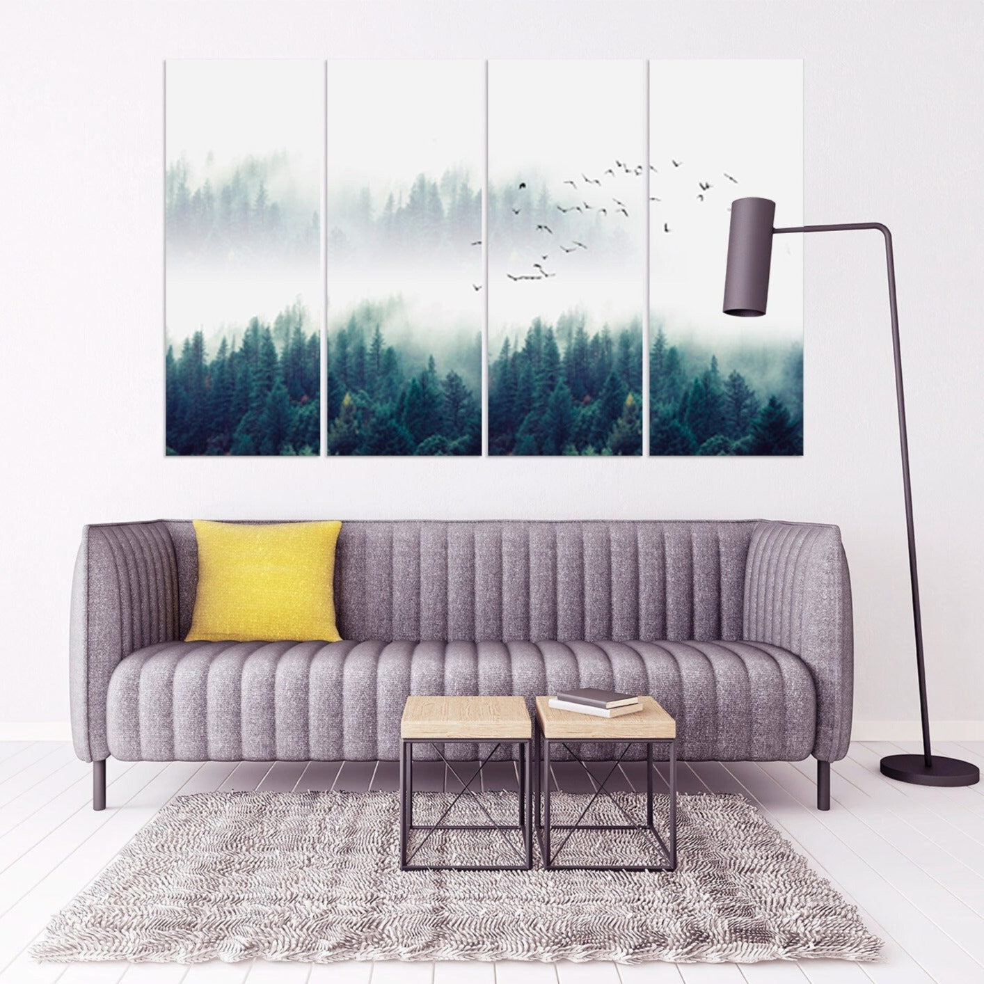 Wald Wandkunst Gemälde auf Leinwand Wohnwand Dekor Leinwandgemälde Einweihungs- und Hochzeitsgeschenk Bauernhaus Wanddekoration Multi Panel Wandkunst