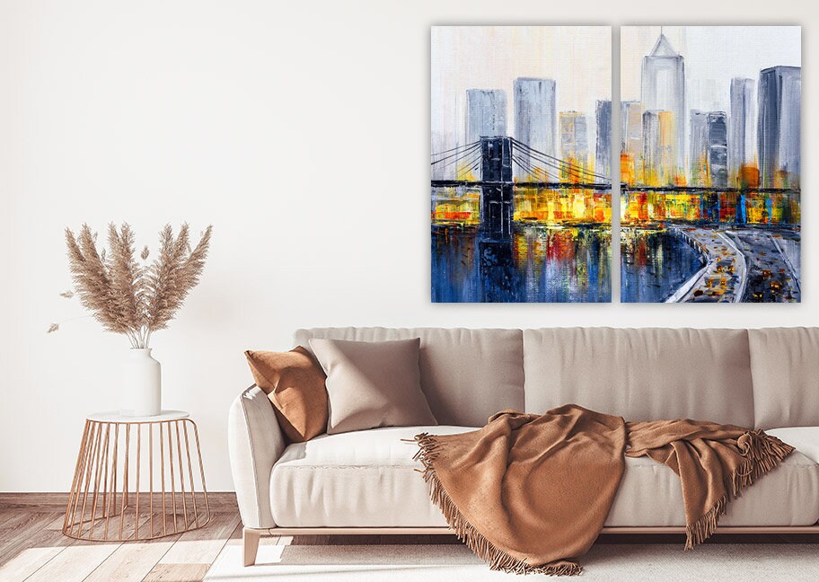 Brooklyn Bridge Druck New York City extra großes mehrteiliges Wandbild American Bridge Home Wanddekoration gerahmter Kunstdruck Leinwand Ölgemälde