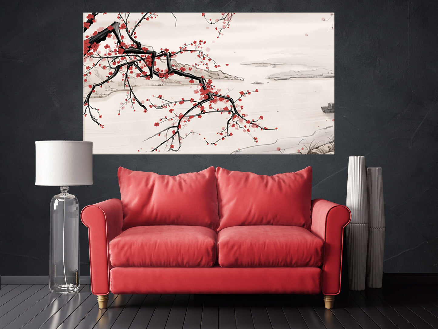 Sakura Bonsai Baum Sakura Blüten Florale Wanddekoration asiatische japanische Drucke Wandkunst Leinwand riesige Wandkunst