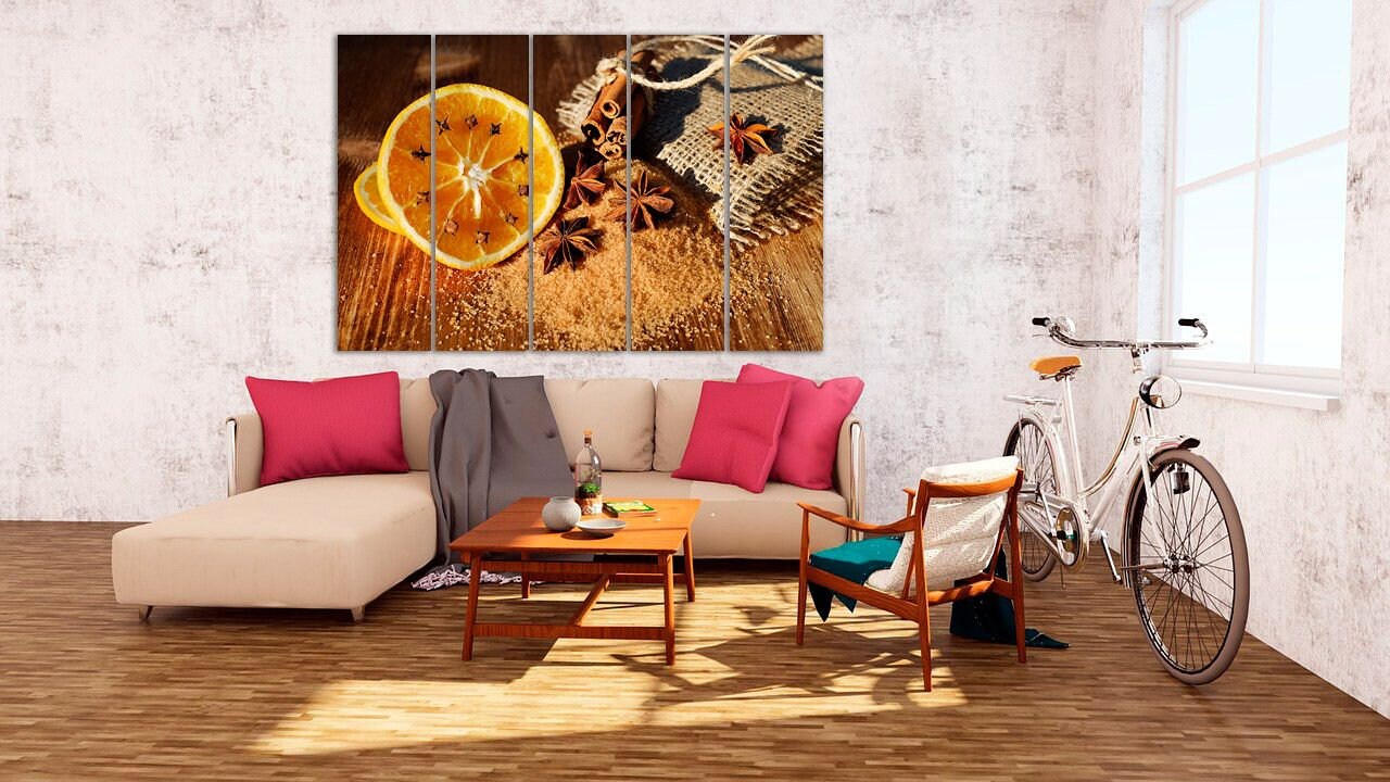 Küchenwanddekor, rustikales Wanddekor, Küchenwandkunst, Küchenleinwand, extra große Wandkunst, mehrteilige Wandkunst, Leinwandwandkunst