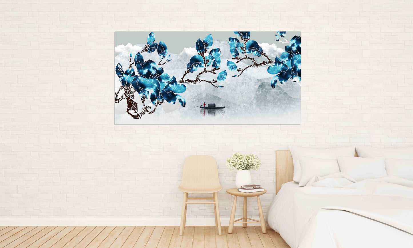 Blumen Wandpaneel Sakura Blüten Japanische Wandkunst Leinwandgemälde Home Wanddekoration 3-teiliger Rahmen Leinwand Asiatische Wandkunst