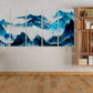 Blue Ridge Mountains Moderne abstrakte Kunst Mehrteilige Leinwand Wanddekoration Abstrakte Wandkunst Extra große Wandkunst Wohnwanddekoration