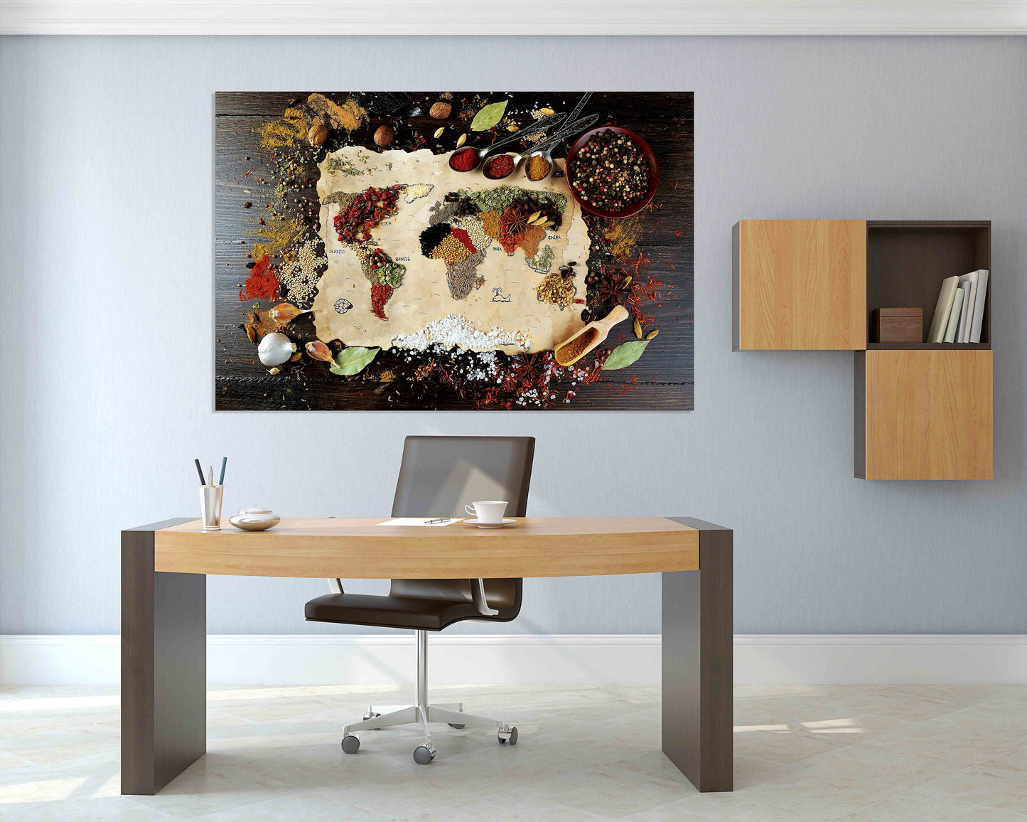 Gewürzset Küchengewürze Druck Gewürze Kunst Landkarte Wandkunst Mehrteilige Wandkunst Küchenwandkunst Extra große Wandkunst Wohnwanddekoration