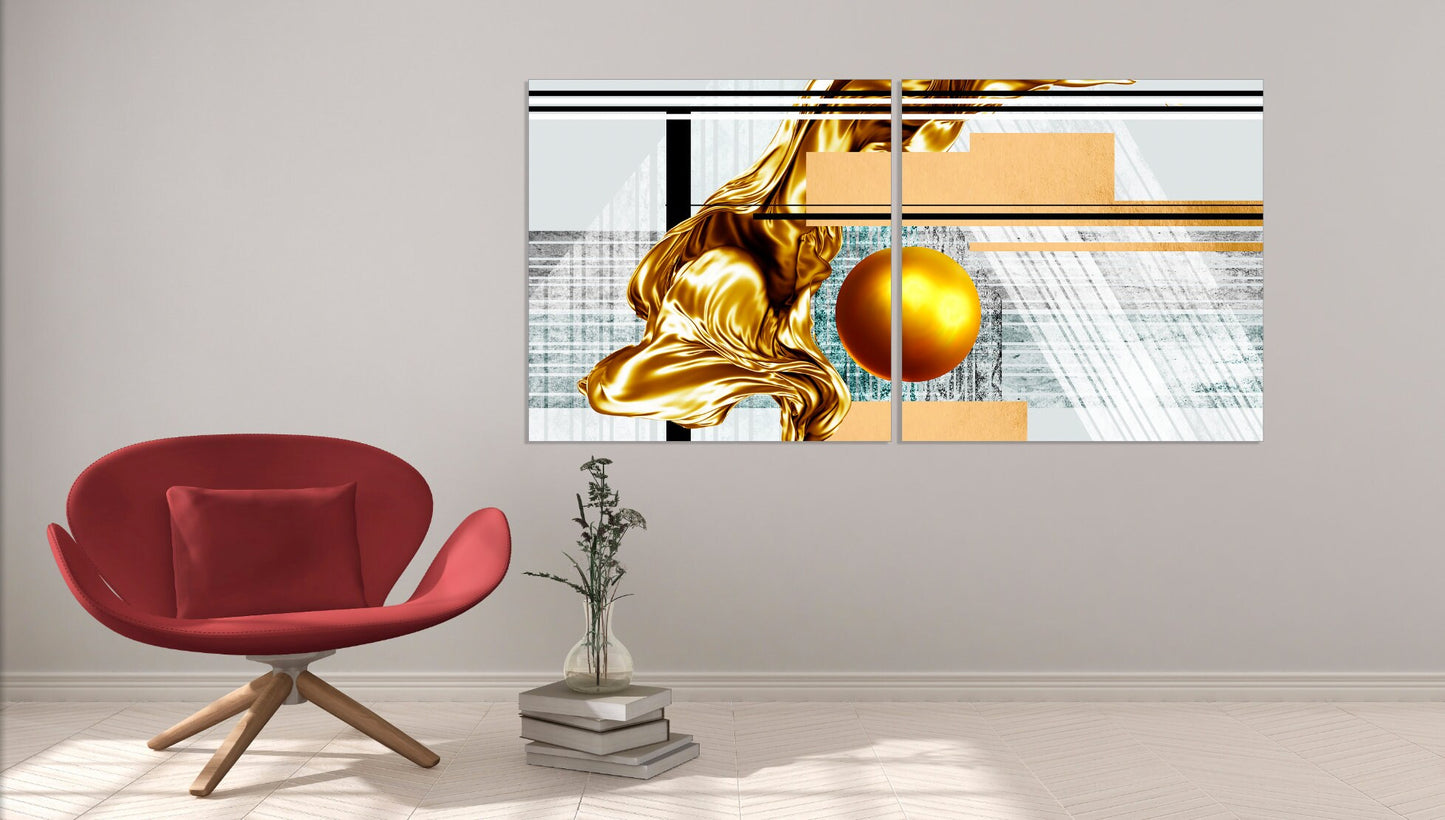 Abstrakte Wandkunst, Wanddekoration für Zuhause, moderne abstrakte Kunst, mehrteilige Leinwand-Wandkunst, moderne Leinwandmalerei, geometrische, helle, abstrakte Wandkunst