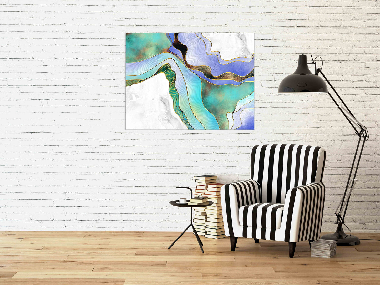 Abstraktes Wandkunstgemälde auf Leinwand, Bilderrahmen, extragroß, mehrteilige Wandkunst, abstrakter Druck, Wanddekoration, ruhige horizontale Kunst