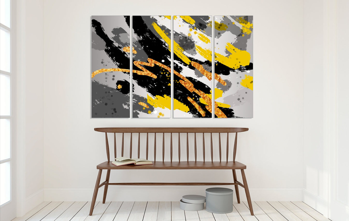 Mehrteilige Leinwand-Wandkunst-Sets für Schlafzimmer Große abstrakte Wandkunst Trendy Raumdekor Moderner abstrakter Kunstdruck gerahmtes Leinwandgemälde