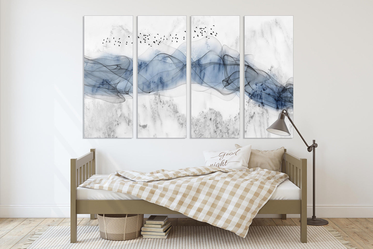 Abstrakte Leinwand-Wandkunst Great Smoky Mountains horizontale Wohndekor-Wandkunst Abstrakter Kunstdruck Extra große Wandkunst Mehrteilige Wandkunst