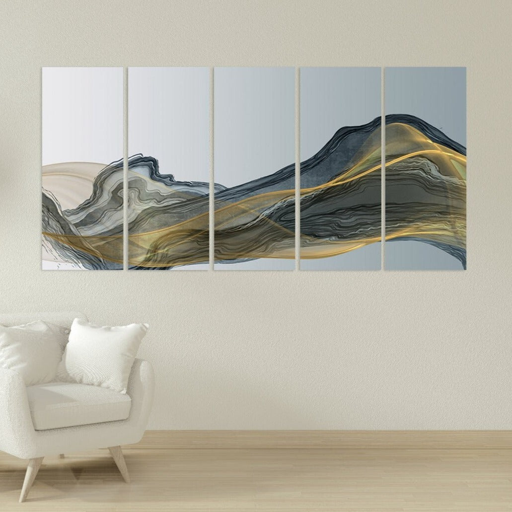 Extra großes Wandbild gerahmtes Leinwandgemälde Moderne abstrakte Kunst Mehrteilige Leinwand Abstrakte Wandkunst Abstrakter Druck Küchenwanddekor