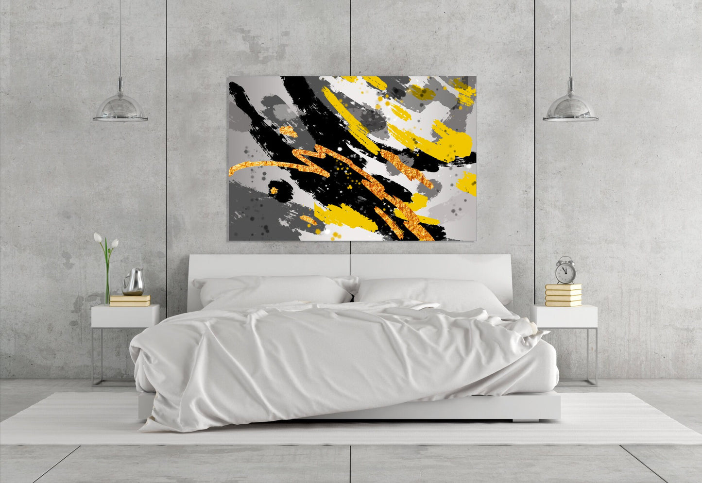 Mehrteilige Leinwand-Wandkunst-Sets für Schlafzimmer Große abstrakte Wandkunst Trendy Raumdekor Moderner abstrakter Kunstdruck gerahmtes Leinwandgemälde