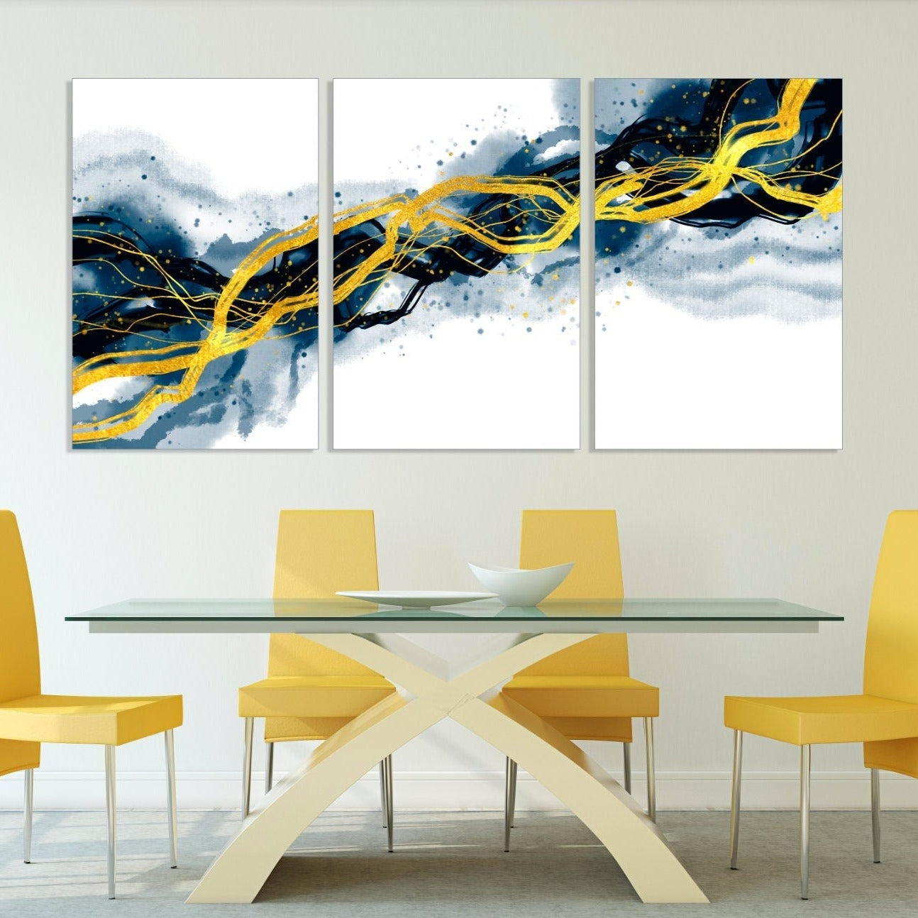 Leinwand-Wandkunst, moderne abstrakte Wandkunst, ruhige horizontale Kunst, mehrteilige Leinwand, Raumwanddekoration, abstrakte Malerei, extragroße Wandkunst