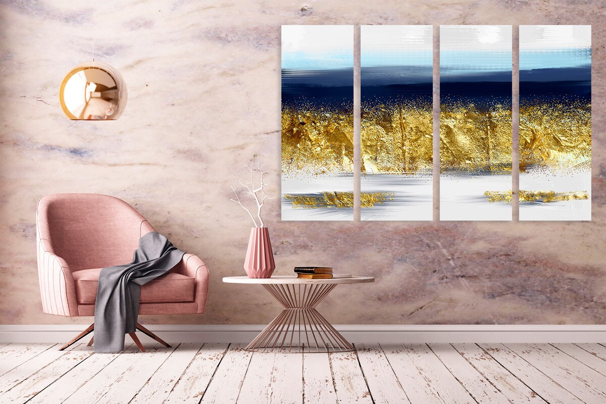 Abstrakter extra großer Leinwanddruck, Wandkunst, Gemälde, Wohnzimmer, Badezimmer-Wanddekoration, trendiges Leinwandset